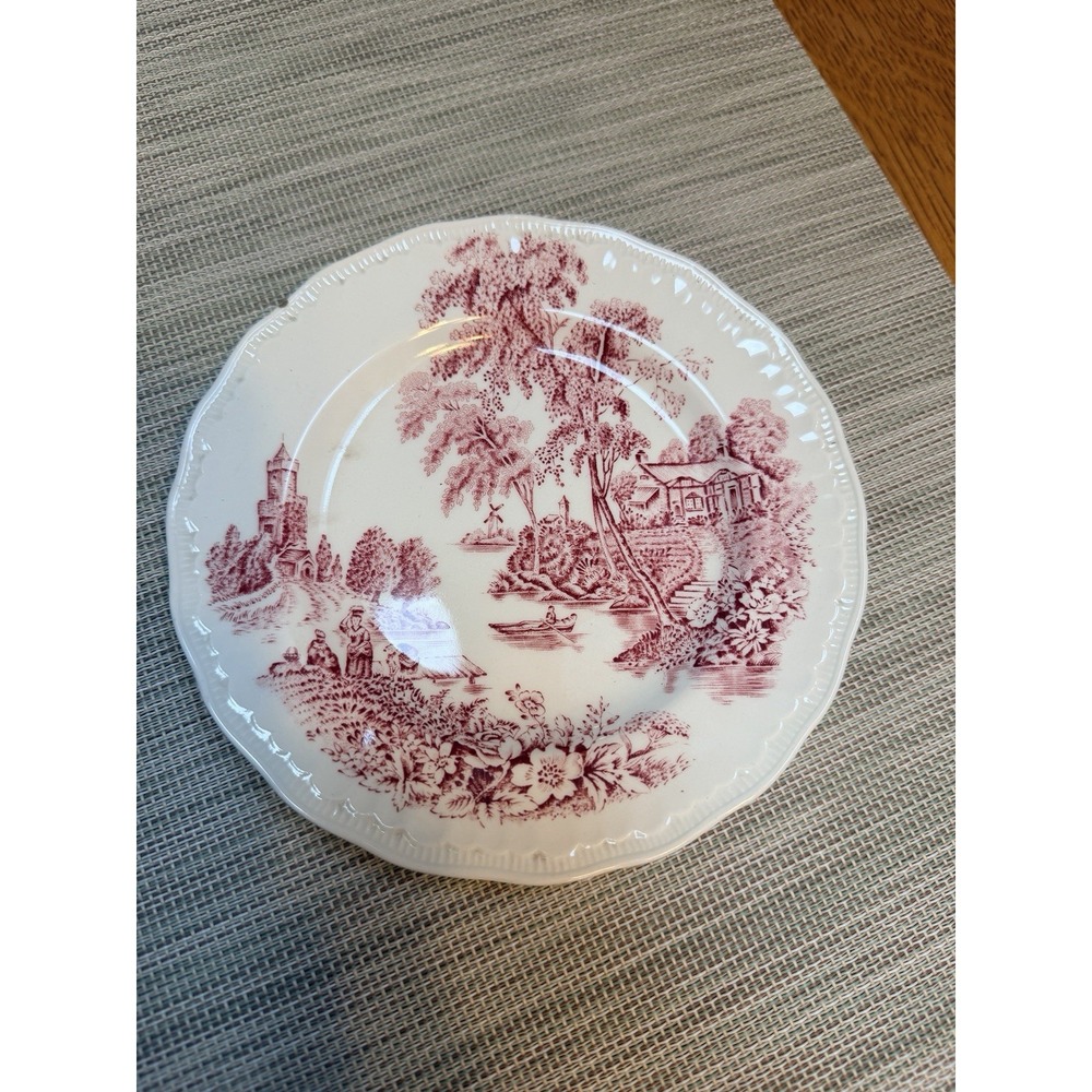Vintage Swinnerton's The Ferry Pink Transferware Dessert Plate